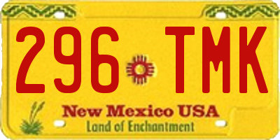 NM license plate 296TMK