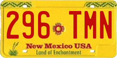 NM license plate 296TMN