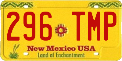 NM license plate 296TMP