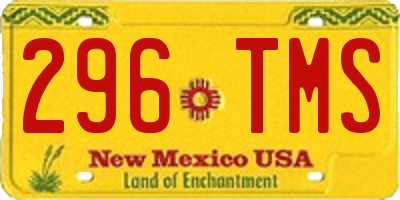 NM license plate 296TMS