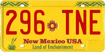 NM license plate 296TNE