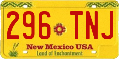 NM license plate 296TNJ