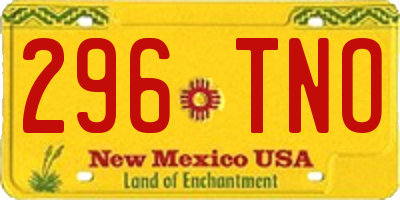NM license plate 296TNO