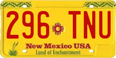NM license plate 296TNU