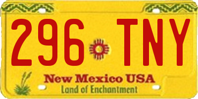 NM license plate 296TNY
