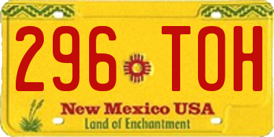NM license plate 296TOH