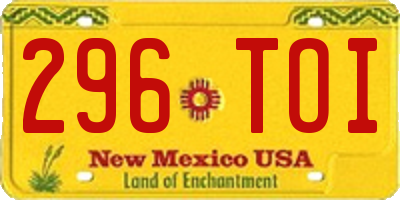 NM license plate 296TOI