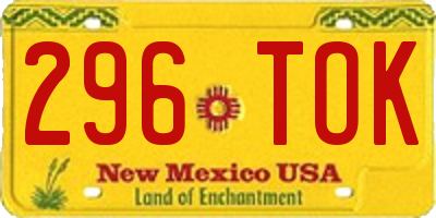 NM license plate 296TOK