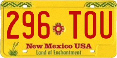 NM license plate 296TOU