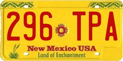 NM license plate 296TPA
