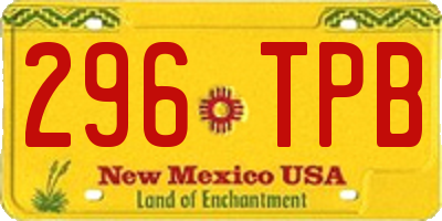 NM license plate 296TPB