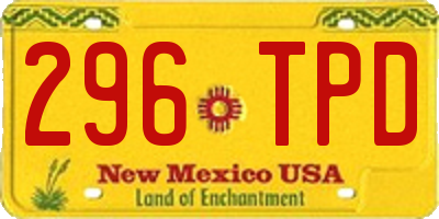 NM license plate 296TPD