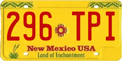 NM license plate 296TPI