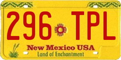 NM license plate 296TPL