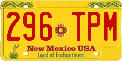 NM license plate 296TPM