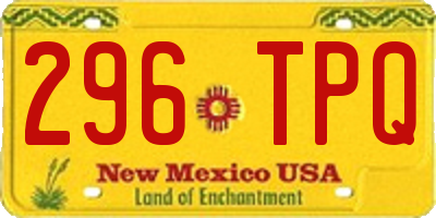 NM license plate 296TPQ