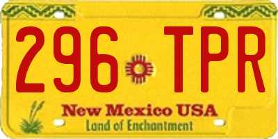 NM license plate 296TPR