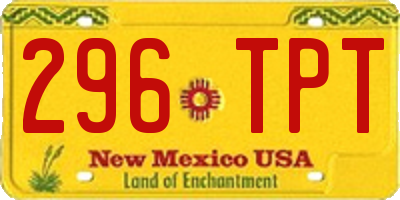 NM license plate 296TPT