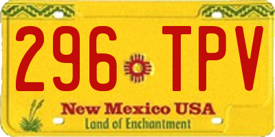 NM license plate 296TPV