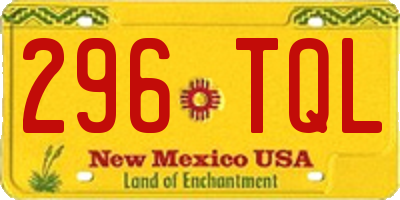 NM license plate 296TQL