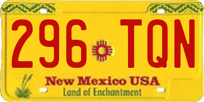 NM license plate 296TQN