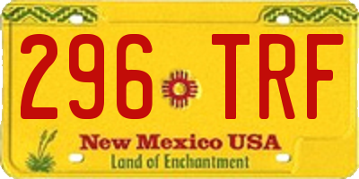 NM license plate 296TRF