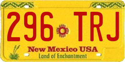 NM license plate 296TRJ