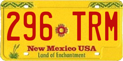NM license plate 296TRM