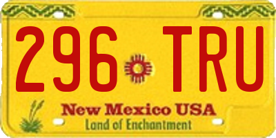 NM license plate 296TRU