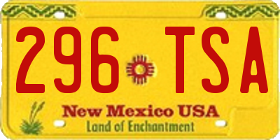 NM license plate 296TSA