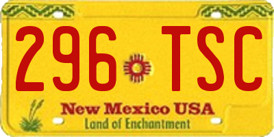 NM license plate 296TSC