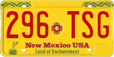 NM license plate 296TSG