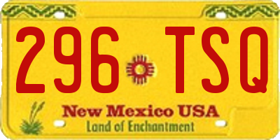 NM license plate 296TSQ