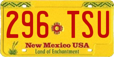 NM license plate 296TSU