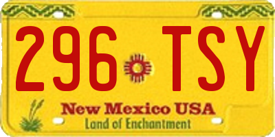 NM license plate 296TSY