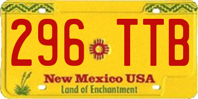 NM license plate 296TTB