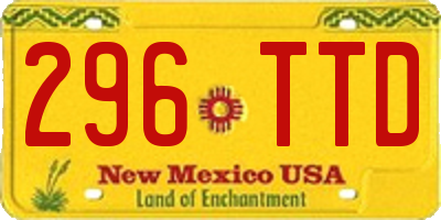 NM license plate 296TTD