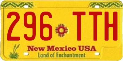 NM license plate 296TTH