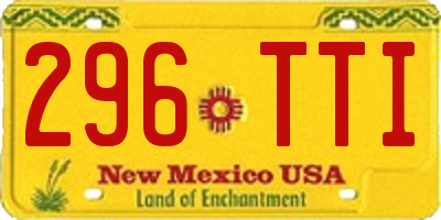 NM license plate 296TTI