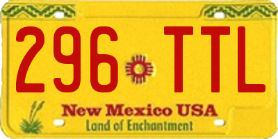 NM license plate 296TTL