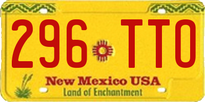 NM license plate 296TTO