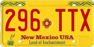 NM license plate 296TTX
