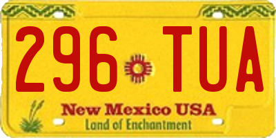 NM license plate 296TUA