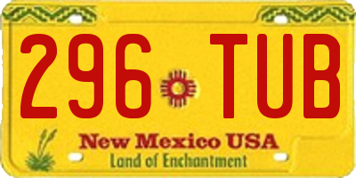 NM license plate 296TUB