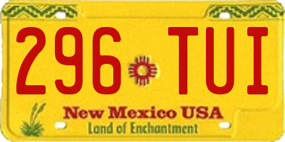 NM license plate 296TUI