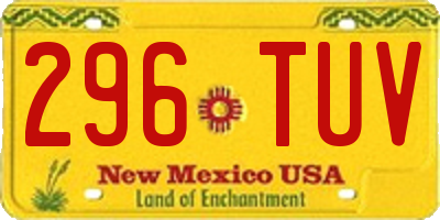 NM license plate 296TUV