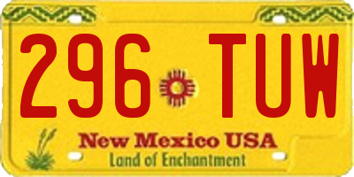 NM license plate 296TUW