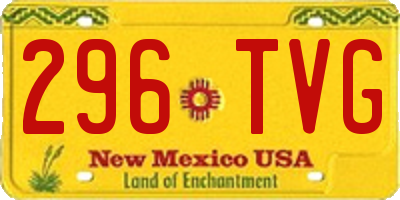 NM license plate 296TVG