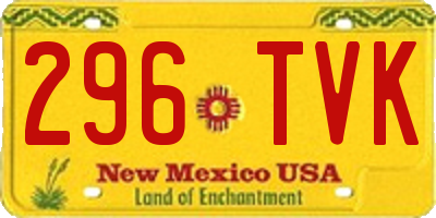 NM license plate 296TVK