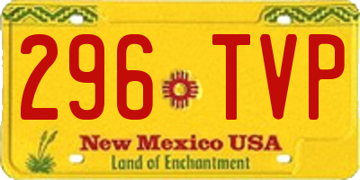 NM license plate 296TVP